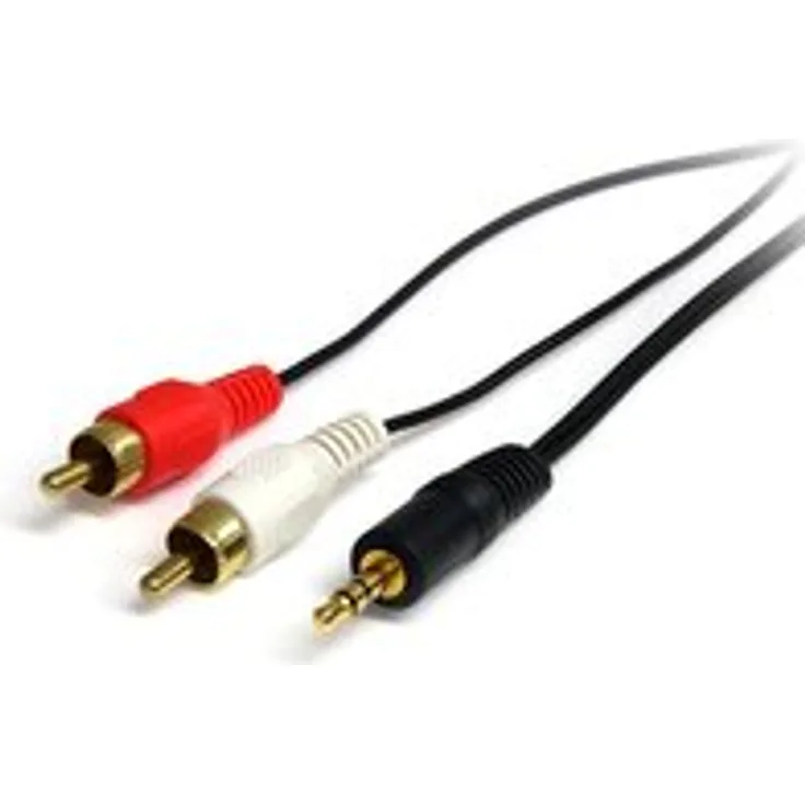 StarTech.com 90 cm Stereo-Audio-Kabel - 3,5-mm-Stecker auf 2x RCA-Stecker - 1 x Klinke Stecker Stereo Audio - 2 x RCA Stecker Stereo Audio - Schwarz