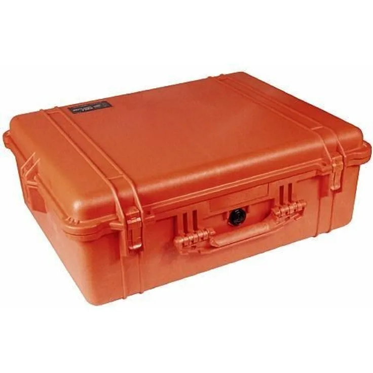 PELI 1600 Schützendes Wasserdichtes Case, IP67 Wasser- und Staubdicht, 46L Volumen, Hergestellt in Deutschland, Mit Schaumstoffeinlage (Anpassbar), Orange
