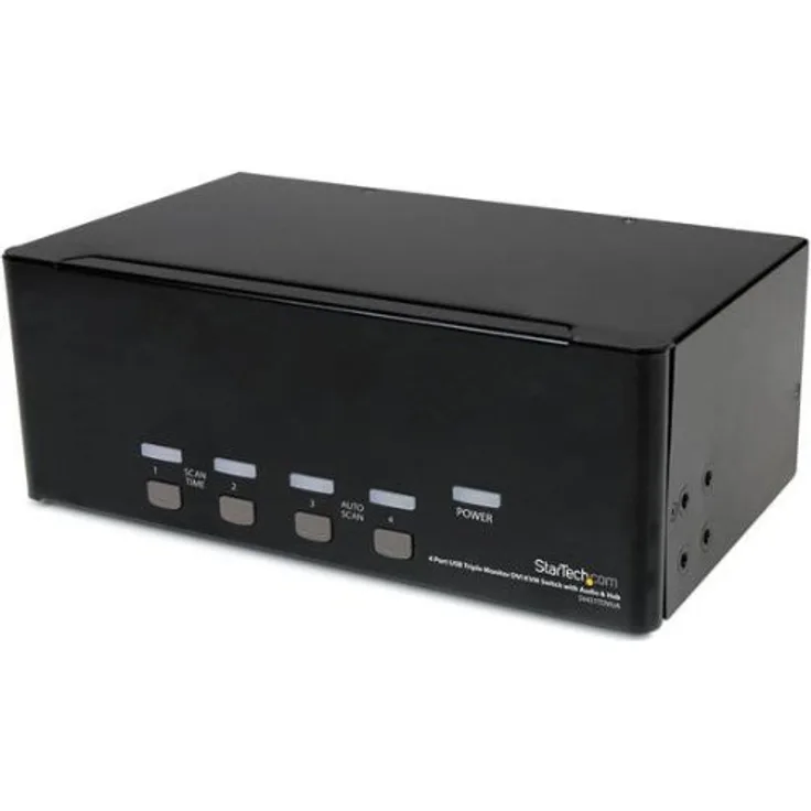 StarTech.com 4 Port Dreifach Monitor DVI USB KVM Switch mit Audio und USB 2.0 Hub - Tripel Monitor KVM Umschalter
