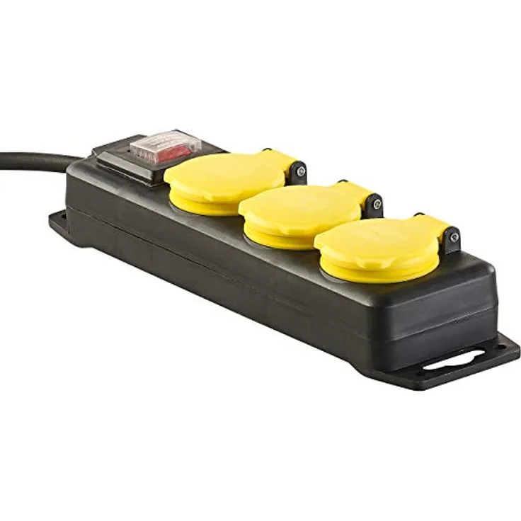 revolt Schaltbare 3-fach-Outdoor-Steckdosenleiste