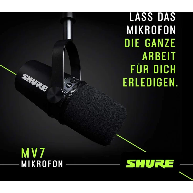 Shure MV7 Podcast-Mikrofon schwarz – Bild 5