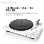 Denon DP450USBBKEM Plattenspieler (USB Aufnahme, Riemenantrieb, Tonarmlift, eingebauter Vorverstärker, S-Tonarm) Weiß