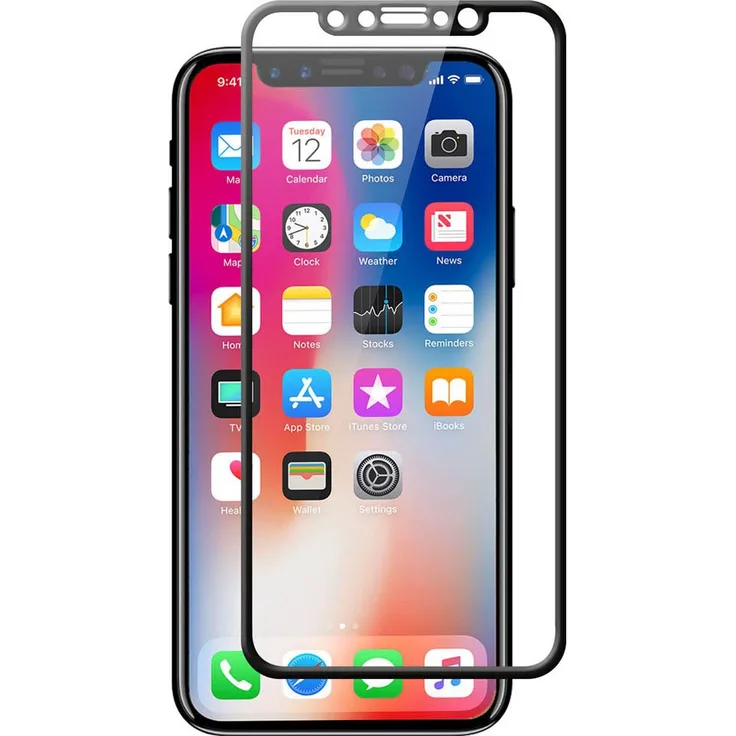KMP Protective Premium Glass, iPhone X, frame black