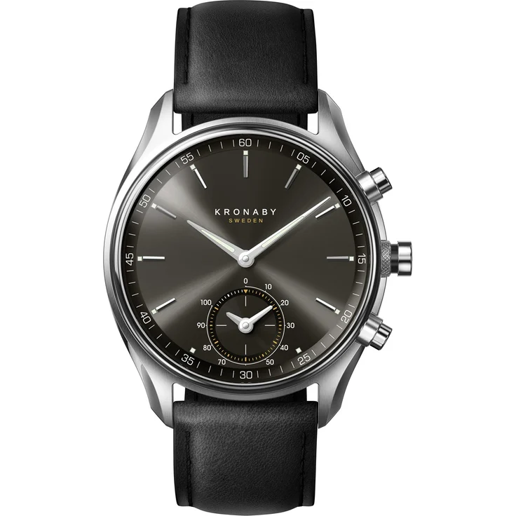 KRONABY Sekel Connected Watch A1000-0718 Hybrid-Smartwatch Unisex, 43mm, Edelstahlgehäuse, Schwarz/Silber – Bild 1
