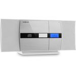 OneConcept V-15-BT Stereoanlage Bluetooth CD USB MP3 UKW Wandmontage Fernbedienung weiß/silber Weiß