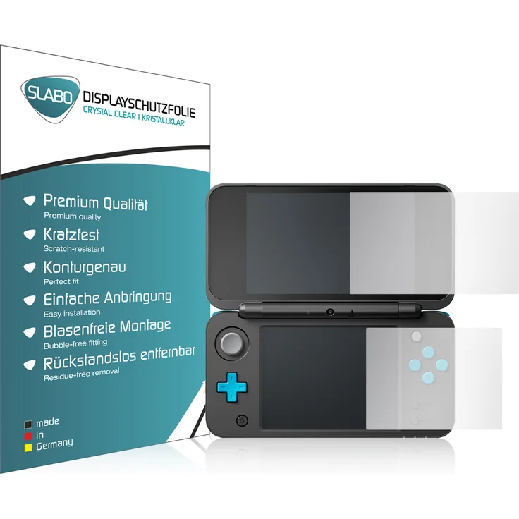 Slabo 4x Slabo Displayschutzfolie für Nintendo New 2DS XL KLAR ''Crystal Clear'' Displayfolie Schutzfolie Folie
