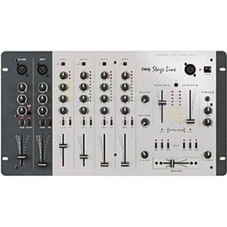 IMG Stageline MPX-206-SW 6-Kanal-Stereo-Mischpult, 1 DJ-Mikrofonkanal, schwarz