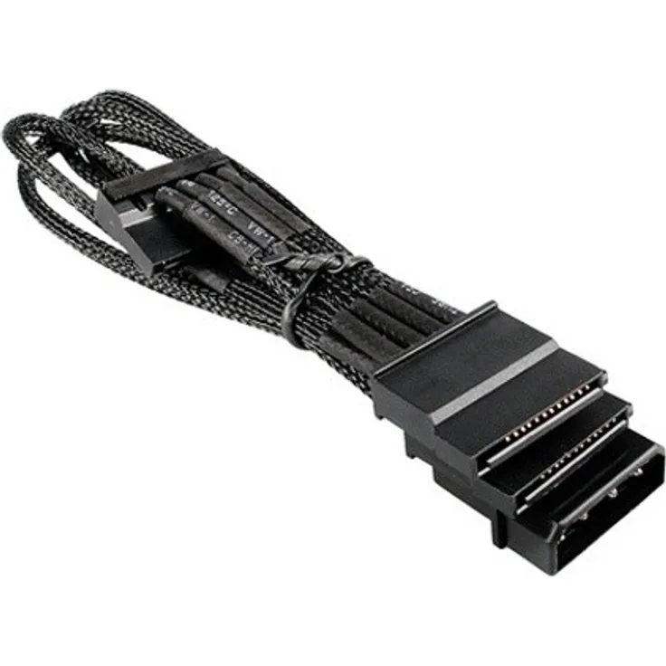 NZXT Molex zu 3x SATA Adapter 20cm - premium sleeved black
