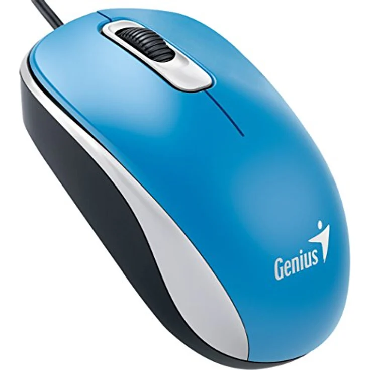 Genius DX-110 USB Optisch 1000DPI Ambidextrös Blau Maus - Mäuse (USB, Büro, Gedrückte Tasten, Rad, Optisch, 1000 DPI)