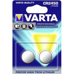 VARTA 2966 Knopfzelle Lithium, 6540 CR 2450, 2er Blister