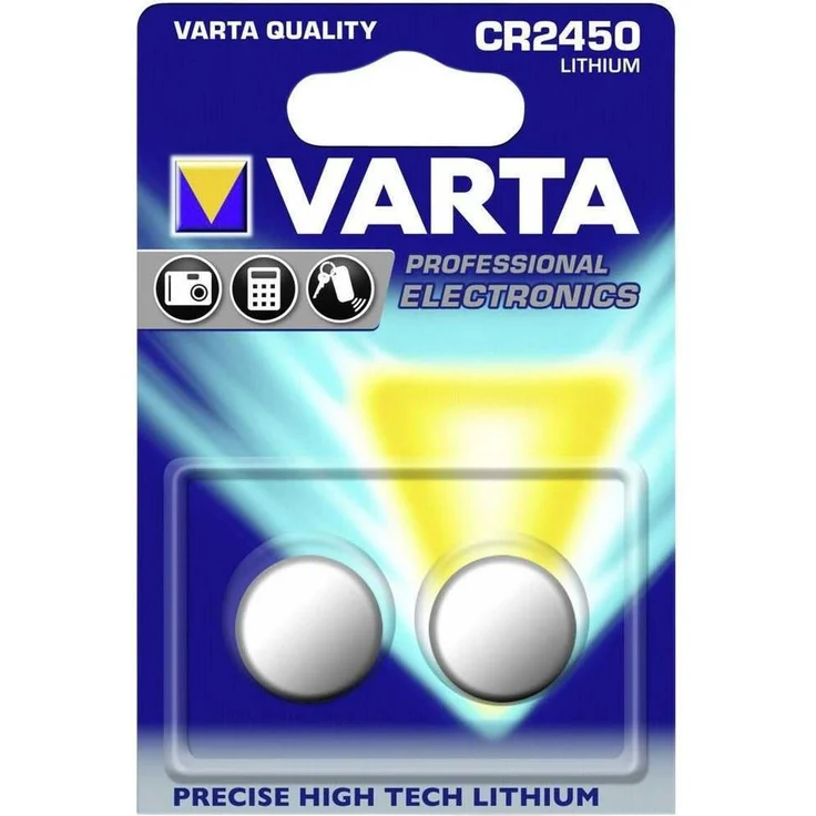 VARTA 2966 Knopfzelle Lithium, 6540 CR 2450, 2er Blister – Bild 1