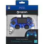 Nacon Wired Illuminated Compact Controller Transparent, Blau (NA360806) (PS4)