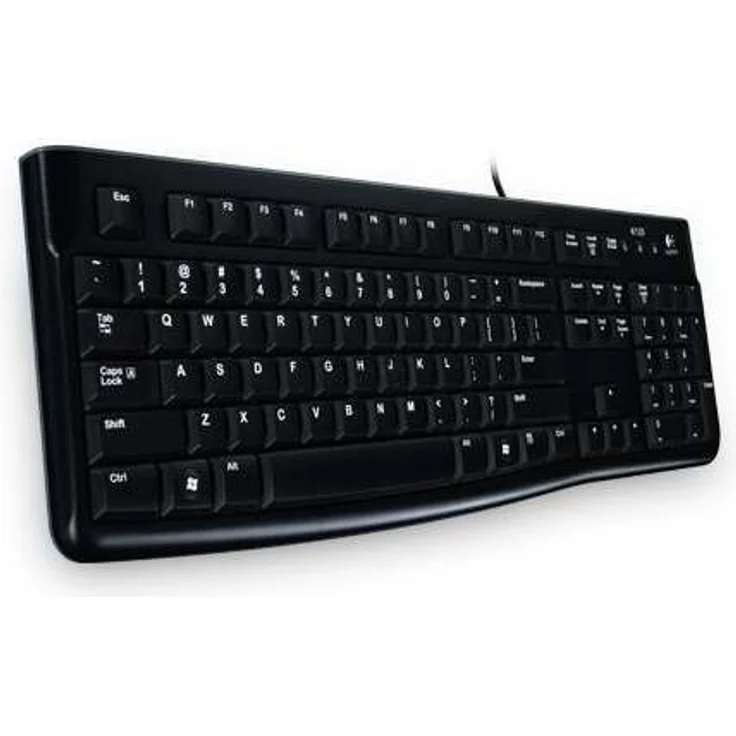 Logitech K120 Kabelgebundene Business Tastatur für Windows und Linux, USB-Anschluss, Leises Tippen, Robust, Spritzwassergeschützt, Tastaturaufsteller, Russisches Layout QWERTY - schwarz – Bild 1