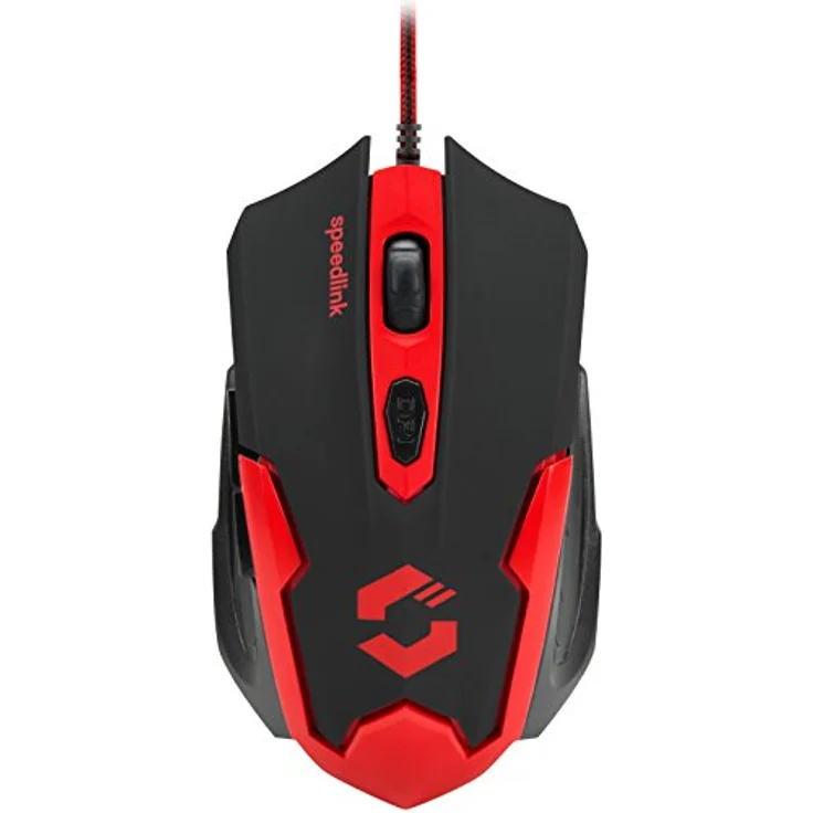 Speedlink XITO Gaming Mouse - 5 Tasten Maus für Büro, Home Office, mit dpi-Swtich bis zu 3200 dpi, Gummierte Oberfläche, Rutschfest, für PC, Notebook, Laptop, schwarz-rot – Bild 1