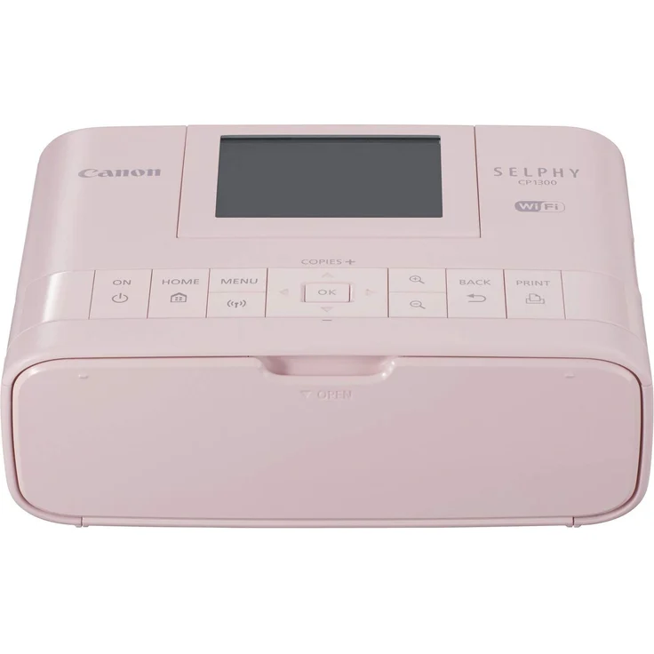 Canon Selphy CP1300 Fotodrucker 10x15cm (mobil Drucker, WLAN, USB, 300x300dpi, Thermosublimation, optionaler Akku, Farbdisplay, Speicherkartenslot, Apple AirPrint, Passfoto- u. Postkartendruck) rosa (2236C002) – Bild 4