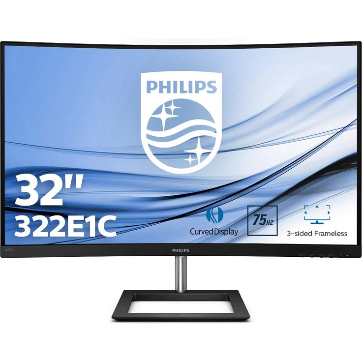 Philips 322E1C 80 cm (31,5 Zoll) Curved Gaming Monitor (HDMI, DisplayPort, 1920x1080, 75Hz, 4 ms Reaktionszeit, FreeSync) schwarz – Bild 1