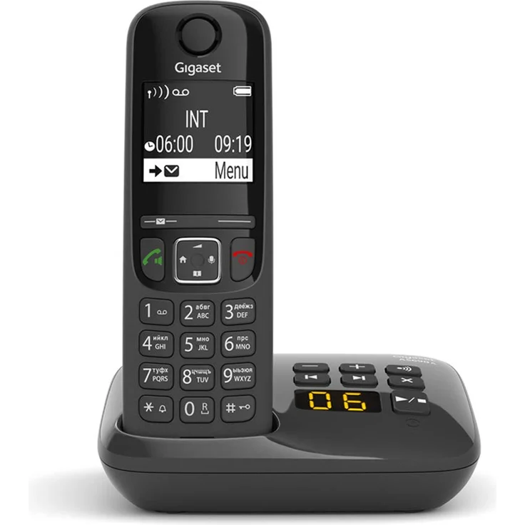 Gigaset AS690A - Schnurloses Telefon mit Anrufbeantworter - DECT-Telefon mit Freisprechfunktion, großes Display und großen Tasten - Festnetztelefon, schwarz - Preisvergleich – Bild 1
