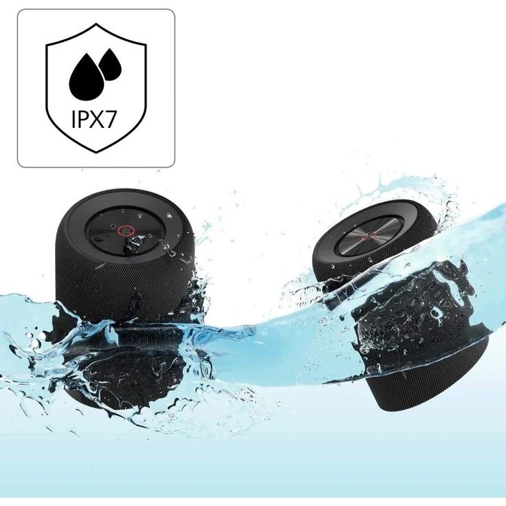Hama 188220 2in1 Bluetooth-Lautsprecher Twin 2.0 wasserdicht (Teilbare, tragbare Bluetooth Box, Mono/Stereo Speaker mit 20W, Musikbox wasserdicht nach IPX7, Aux, 6h Spielzeit, True Wireless Stereo) schwarz – Bild 6