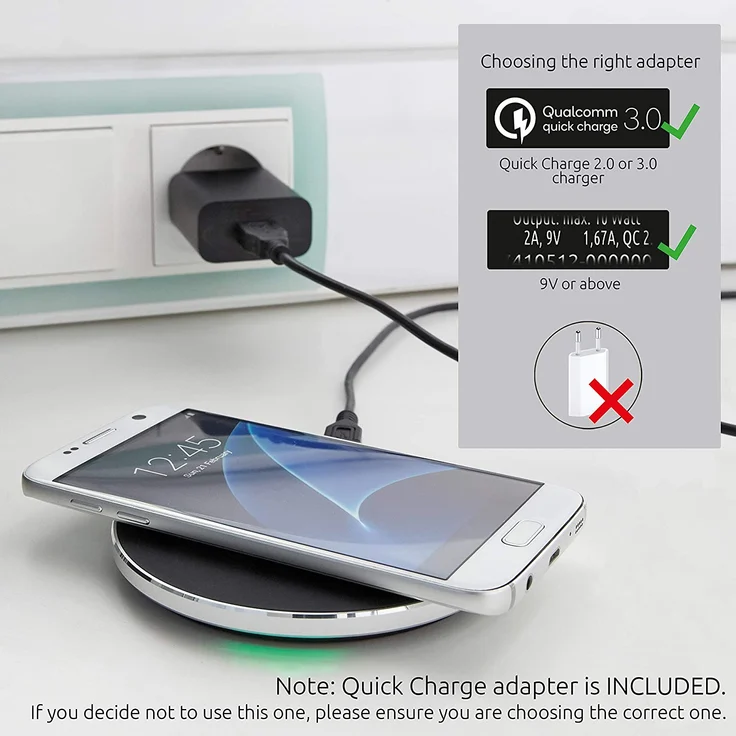 Intenso WA1 Wireless Charger Ladegerät Induktive Ladestation, Qi Ladestation, 10 W, weiß (mit Schnellladeadapter) – Bild 5