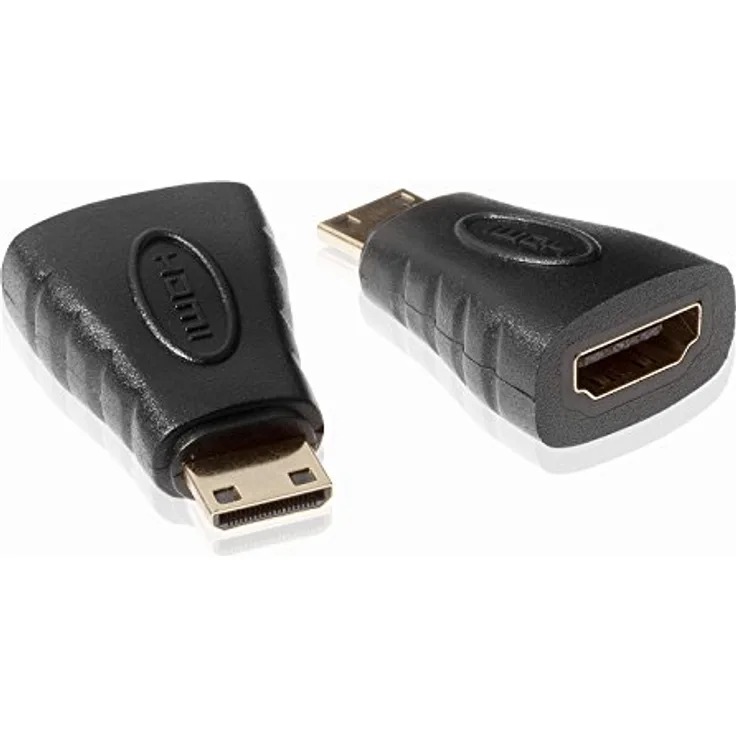 Poppstar HDMI Adapter (HDMI Buchse auf Mini HDMI Stecker), Full HD 1080p, 4k UHD 2160p, vergoldete Kontakte