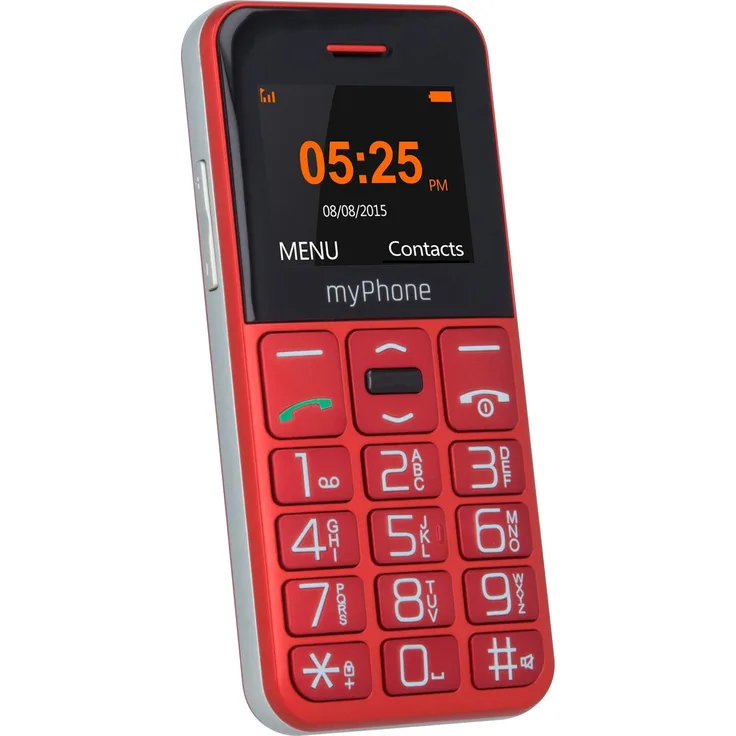 myPhone Halo Easy Rot Seniorenhandy mit großen Tasten und ohne Vertrag, 1.77 Zoll Farbdisplay, mit Notruftaste und Taschenlampe, 1000mAh große Batterie, einfach Bediengung