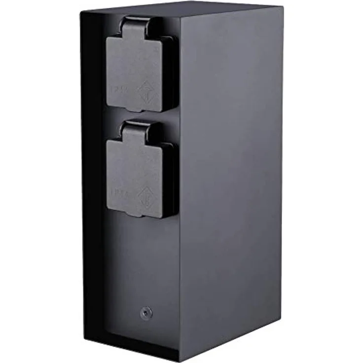 2 fach Gartensteckdose Energiestation-Säule Zeitschaltuhr IP44 Anthrazit