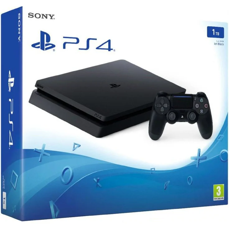 Sony PlayStation 4 Slim Jet Black 1TB – Bild 1