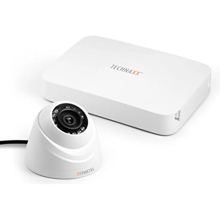 Technaxx 4561 Mini Security Kit PRO HD 720P TX-49, Überwachungskamerasystem, Weiß