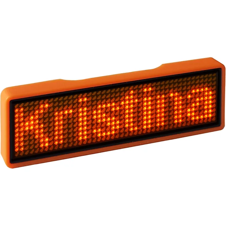 LED Name Tag, 11x44 Pixel, USB, unifarben - Farbe: orange