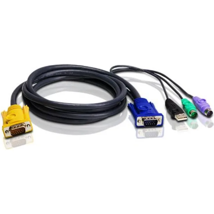 ATEN 2L-5302UP - Tastatur- / Video- / Maus- (KVM-) Kabel - 18-polig SPHD (M) - USB Typ A, 4-polig, PS/2, 6-polig, HD-15 (M) - 1,8 m (2L-5302UP)
