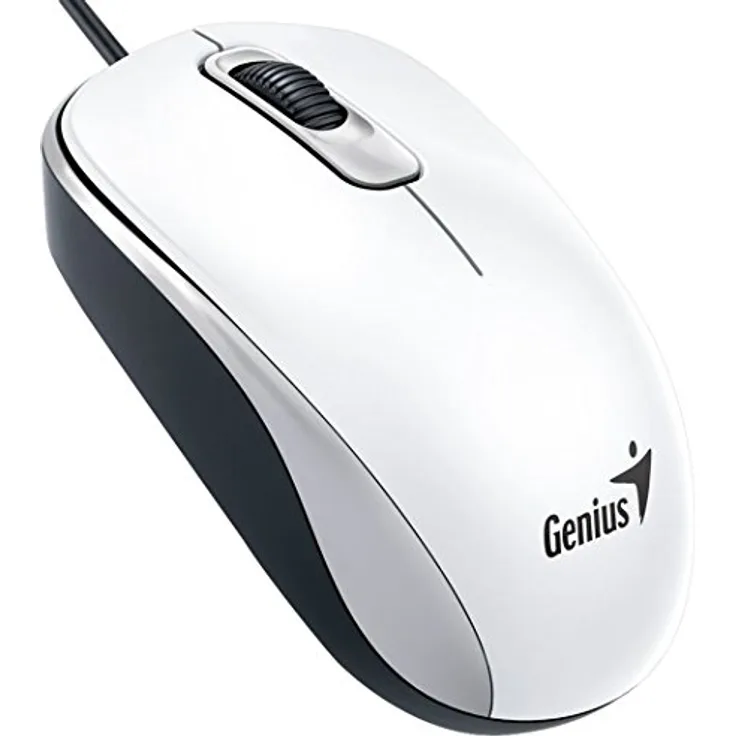 Genius DX-110 USB Optisch 1000DPI Ambidextrös Weiß Maus - Mäuse (USB, Büro, Gedrückte Tasten, Rad, Optisch, 1000 DPI)