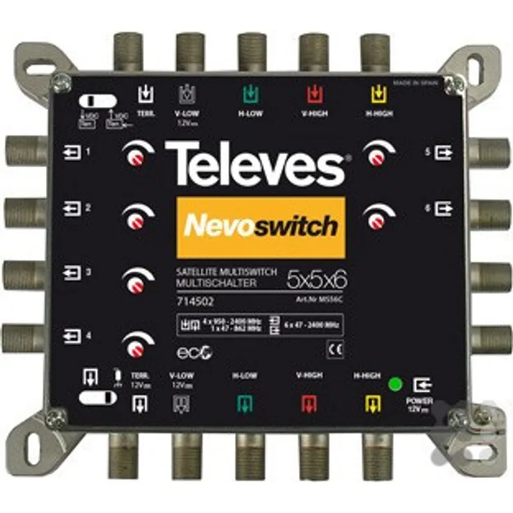 Televes 714502 – Multiswitch nevoswitch 5 x 5 x 6 Terminal Wasserfall