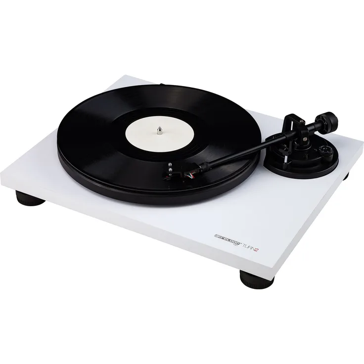 Reloop Turn 2-Wei Analoger HiFi Plattenspieler für Audio Puristen, Weiß