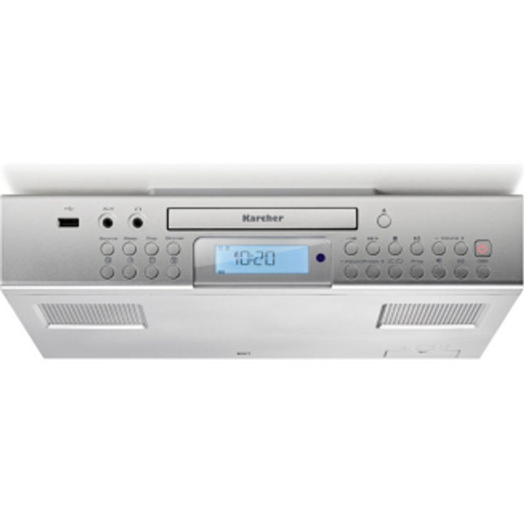 Karcher RA 2050 Unterbauradio (UKW-Radio, CD-Player, USB, USB-Charger, Countdown-Timer, Fernbedienung) silber