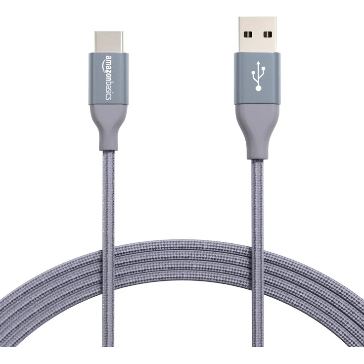 AmazonBasics - Verbindungskabel, USB Typ C auf USB Typ A, USB-2.0-Standard, doppelt geflochtenes Nylon, 3 m, Dunkelgrau - Preisvergleich