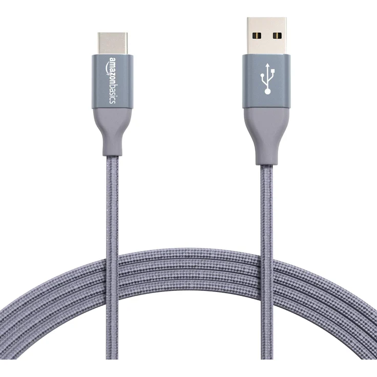 AmazonBasics - Verbindungskabel, USB Typ C auf USB Typ A, USB-2.0-Standard, doppelt geflochtenes Nylon, 3 m, Dunkelgrau - Preisvergleich – Bild 1