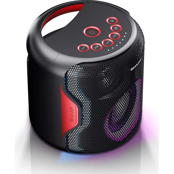 SHARP PS-919 (BK) Partylautsprecher, 14 Stunden Wiedergabezeit, Bluetooth, TWS: Koppeln eines weiteren Gerätes, Multicolor-Lichtshow mit verschiedenen Modi, Ultra-Bass-Einstellung, 130 Watt – Bild 4