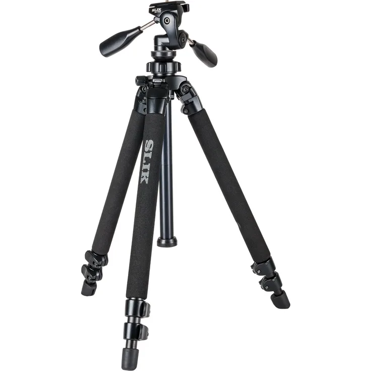SLIK Pro 400DX Stativbeine – mit 3-Wege-Schwenk-/Neigekopf für spiegellose DSLR Sony Nikon Canon Fuji Kameras und mehr – Schwarz (615-400)