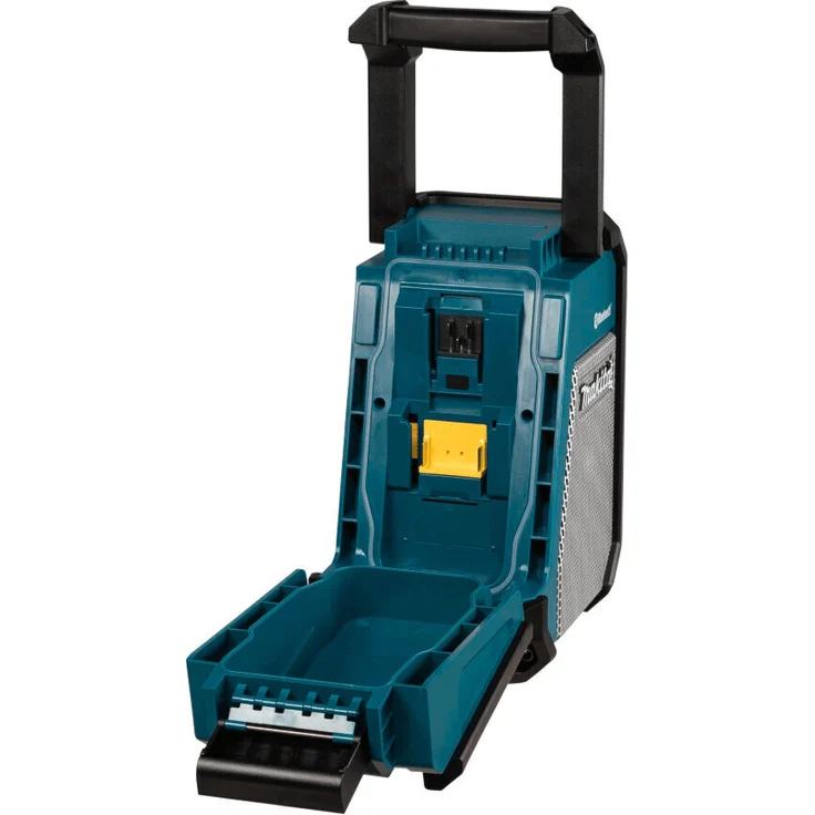 Makita DMR114 12 bis 18 V Li-Ion Baustellenradio mit Bluetooth, LCD-Display, Wecker, geeignet für Outdoor, spritzwassergeschützt, blau – Bild 3