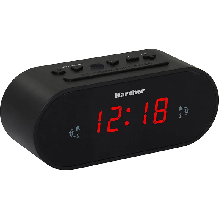 Karcher UR 1030 Uhrenradio (PLL-Radio, dimmbares Display, Dual-Alarm) schwarz