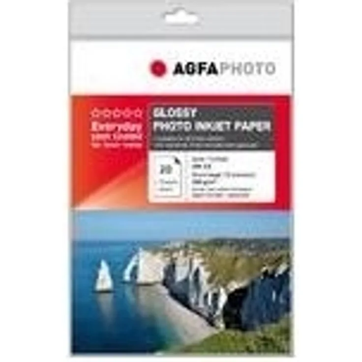 AgfaPhoto AP18020A4 Photopapier, A4, gussgestrichen, 180 g-m², 20 Seiten Inkjetpapier, Qualitätslevel: Best Price