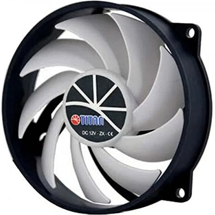 Titan Lüfter Kukri Fan, 95 x 95 x 25 mm, mit PWM-Tachosignal, Flüssigkeits-Gleitlager 12 V DC, 13,57 bis zu 39,19 mü/h, 900 - 2600 U/min, <10 - 27dB(A) (TFD-9525H12ZP/KU(RB))