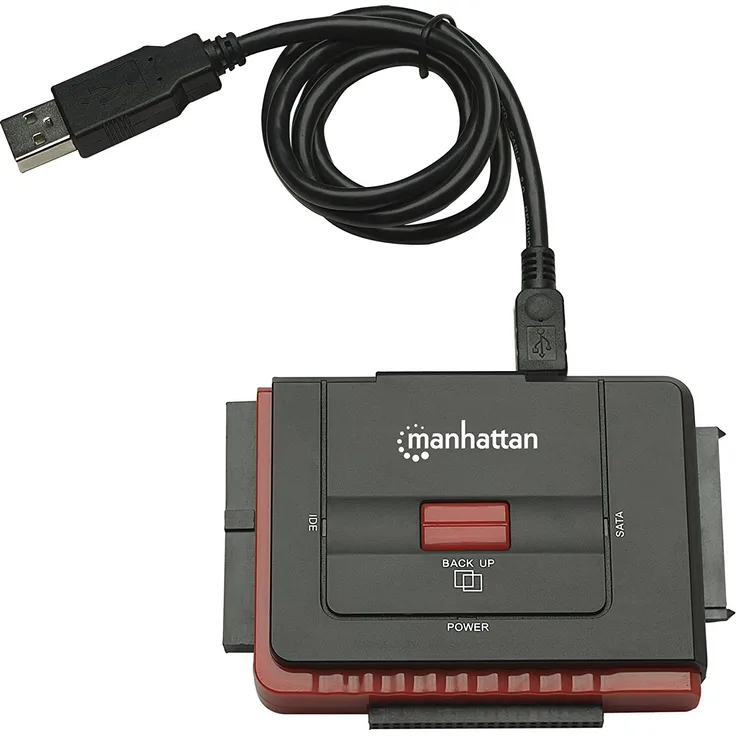 Manhattan USB 2.0 auf SATA-IDE Adapter 3-in-1 Adapter mit one-Touch-BackuP