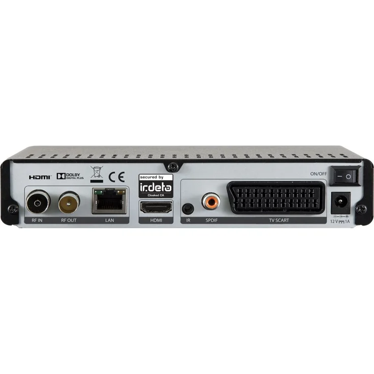 DigitalBox 77-559-00 Imperial T 2 IR DVB-T2 HD Receiver mit Irdeto Entschlüsselung Freenet TV, H.265-HEVC, HDMI, Scart, USB, LAN schwarz – Bild 2