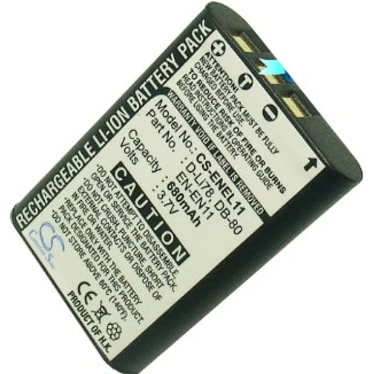 Akku für Pentax Optio W60, 3.7V, 680mAh, Li-ion
