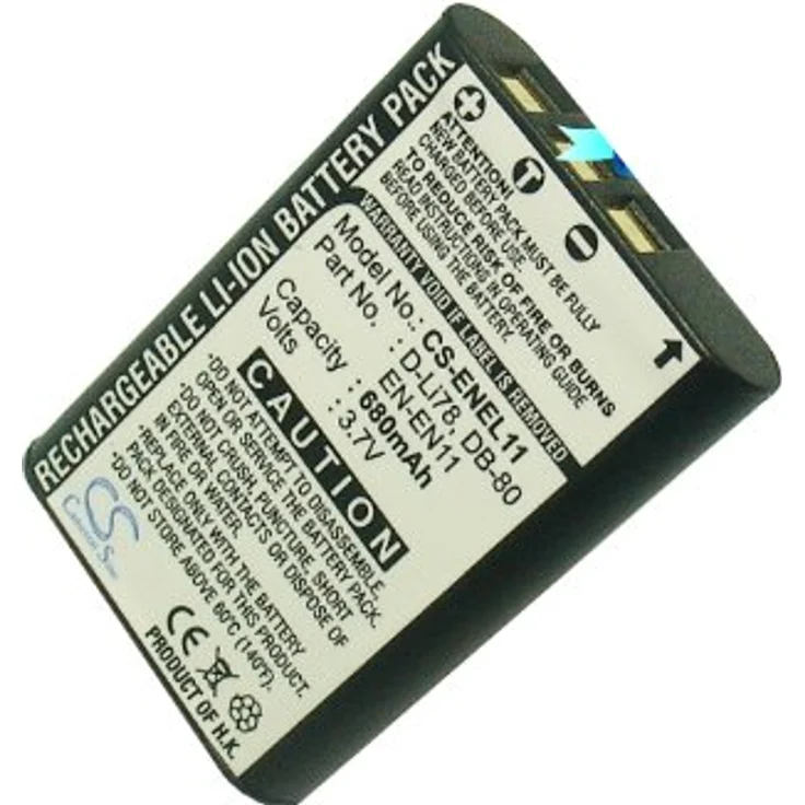 Akku für Pentax Optio W60, 3.7V, 680mAh, Li-ion