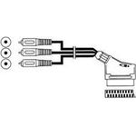 Hama Video Audio Kabel Scart auf 3 Cinch-Stecker (Adapterkabel Video-Stereo, In-Out Schalter, 150 cm Kabellänge)