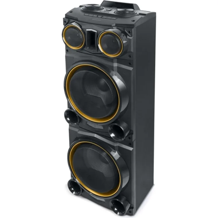 Muse M-1935 DJ PA-Anlage 400 Watt, mit Bluetooth und Licht-Effekten (USB, AUX, Mikrofon-Eingang), schwarz