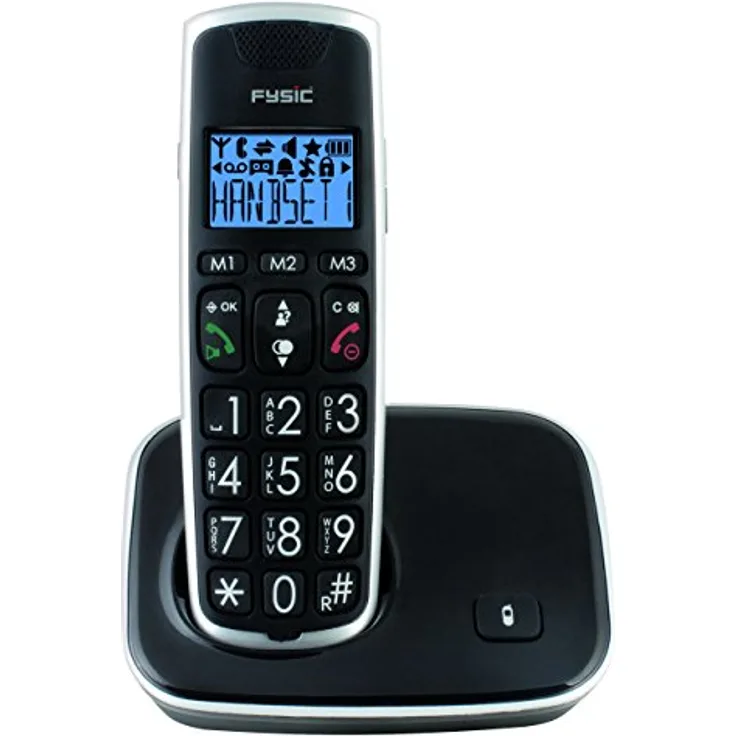 FX-6000 Schnurloses Festnetztelefon - extra große Tasten, einfache Bedienung, Klingelblitzlicht, Klingelton sehr laut einstellbar - Ideal für Senioren geeignet