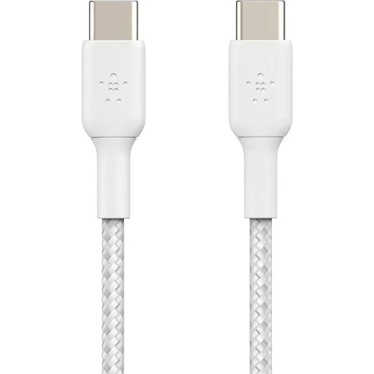 Belkin USB-C/USB-C Kabel ummantelt, 1 m, weiß